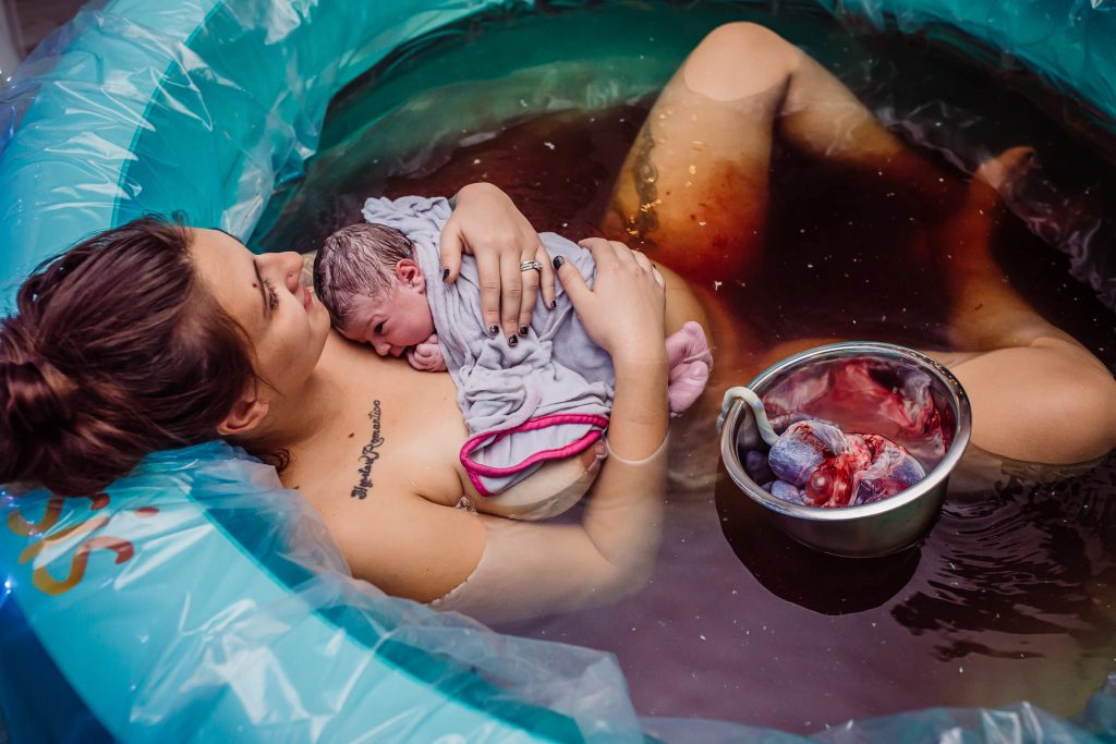 waterbirth placenta baby peace