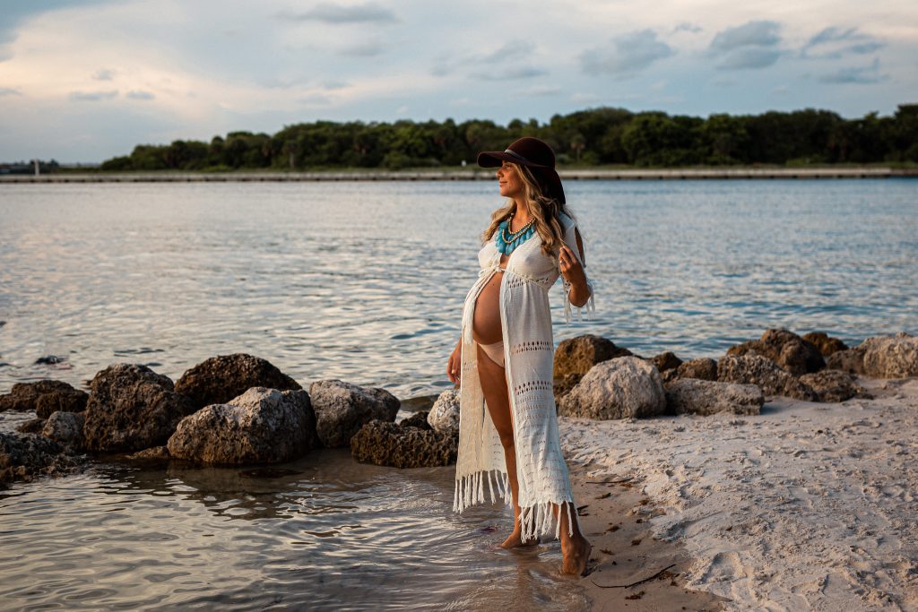 maternity shoot on the beach
